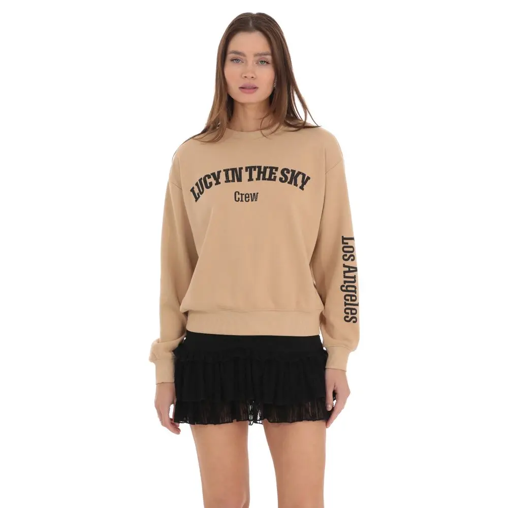 Lucy in the Sky Crew Jumper in Brown