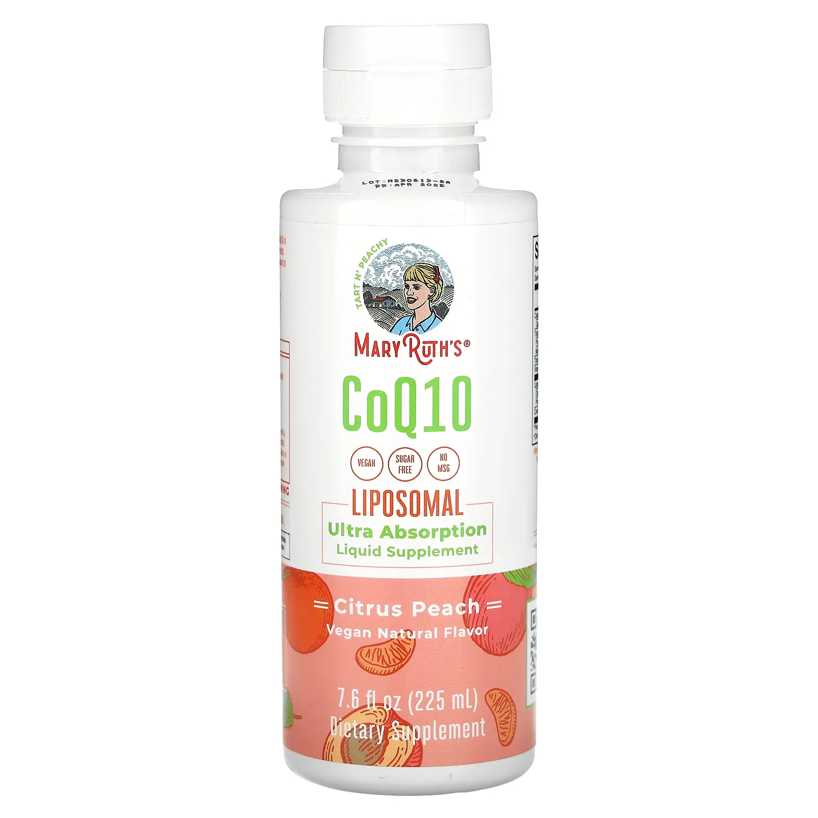 MaryRuth's CoQ10 Liposomal, Citrus Peach, 7.6 fl oz (225 ml)