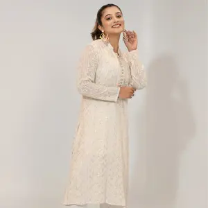 Women's Lightweight Breathable and Versatile Kurta in Elegant Cream Color for All Seasons