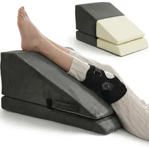 Leg Elevation Pillow for Knee Surgery Recovery - Wedge Pillow for Legs, 10.2" Post Surgery Elevation for Swelling, ACL & Hip Recovery Aids with High-Density Foam