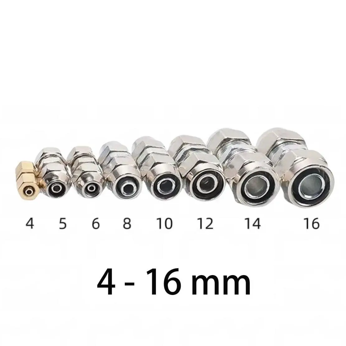 8 Pack Straight Air Line Fittings for Truck, (4-16mm) High-Temp Pneumatic Tubing Quick Release Connectors for Semi Truck, Train & Industrial Air Line