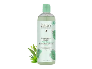 Babo Botanicals Eucalyptus Remedy Bubble Bath & Wash - Made with Plant-Based Ingredients, Eucalyptus, Rosemary & Peppermint Scented, Dermatologist Tested, EWG Verified 15 fl oz (450 ml)