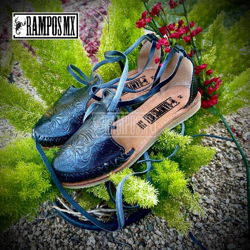 Womens Mexican Sandals, Handmade Leather Lace Up Sandals Huaraches, Sandalias Huaraches Mexicanos,Mexican leather Shoes Lace-up,NEGROS BLACK