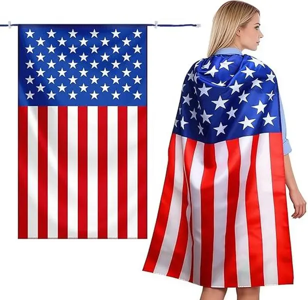 Country Flag Cape Cloak Costume, Patriotic Cape for Parades, Sports Events, National Holidays