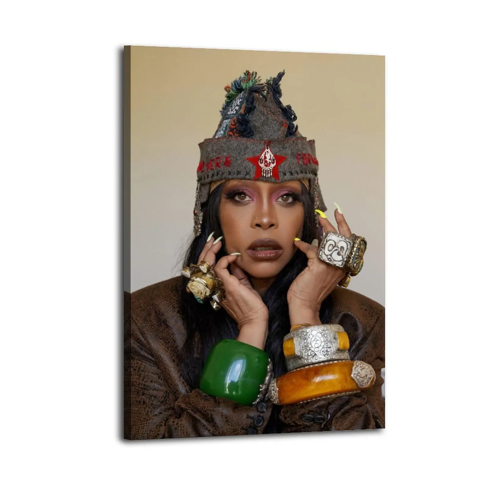 Erykah Badu HomeDecor Decoration wall decor LivingRoom Artistic Canvas for Bedroom Decor Canvas posters Aesthetic Office Bathroom