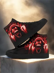 Men's SixSeven High-Top Casual Shoes - Red Roar Graphic Comfortable All-Season Streetwear Sneakers