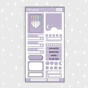 Pastel Purple Functional Sheet Doodle Sticker | A La Carte