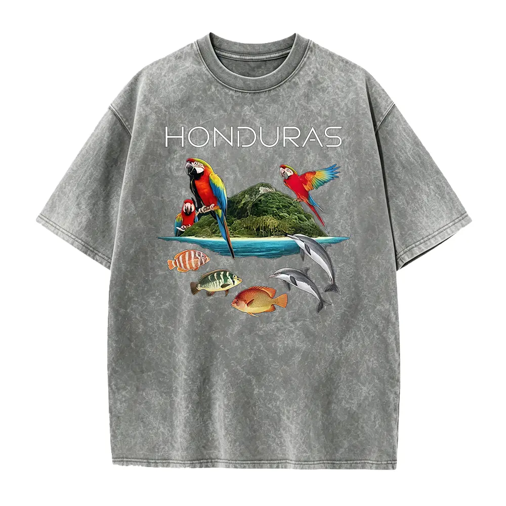 Women's Honduras Island Life Graphic T-Shirt - 100% Cotton Casual Clothes, Smooth Fabric Crew Neck Short Sleeve Comfort Fit Solid Top for All Seasons