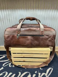 Bed Stu Ruslan Teak Rustic Leather Duffle Bag Travel Bag A694517-TKRS