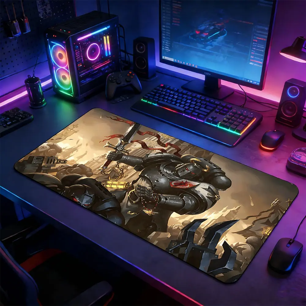 Heavy Armor Knight Large Gaming Mouse Pad, Extended Non-Slip Rubber Base Desk Mat, Dark Fantasy Warrior Art Computer Accessory, Gaming Accessories, Durable Office Desk Pad for Home Office & Gaming Setup, Gift for RPG & Fantasy Game Fans, Gaming Mousepad