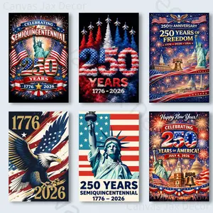 Commemorative Canvas Poster for the 250th Anniversary of the Founding of the United States 1776–2026 – Patriotic Wall Art Print to Celebrate the 250th Anniversary of the Founding of the United States and July 4th Independence Day Decorations