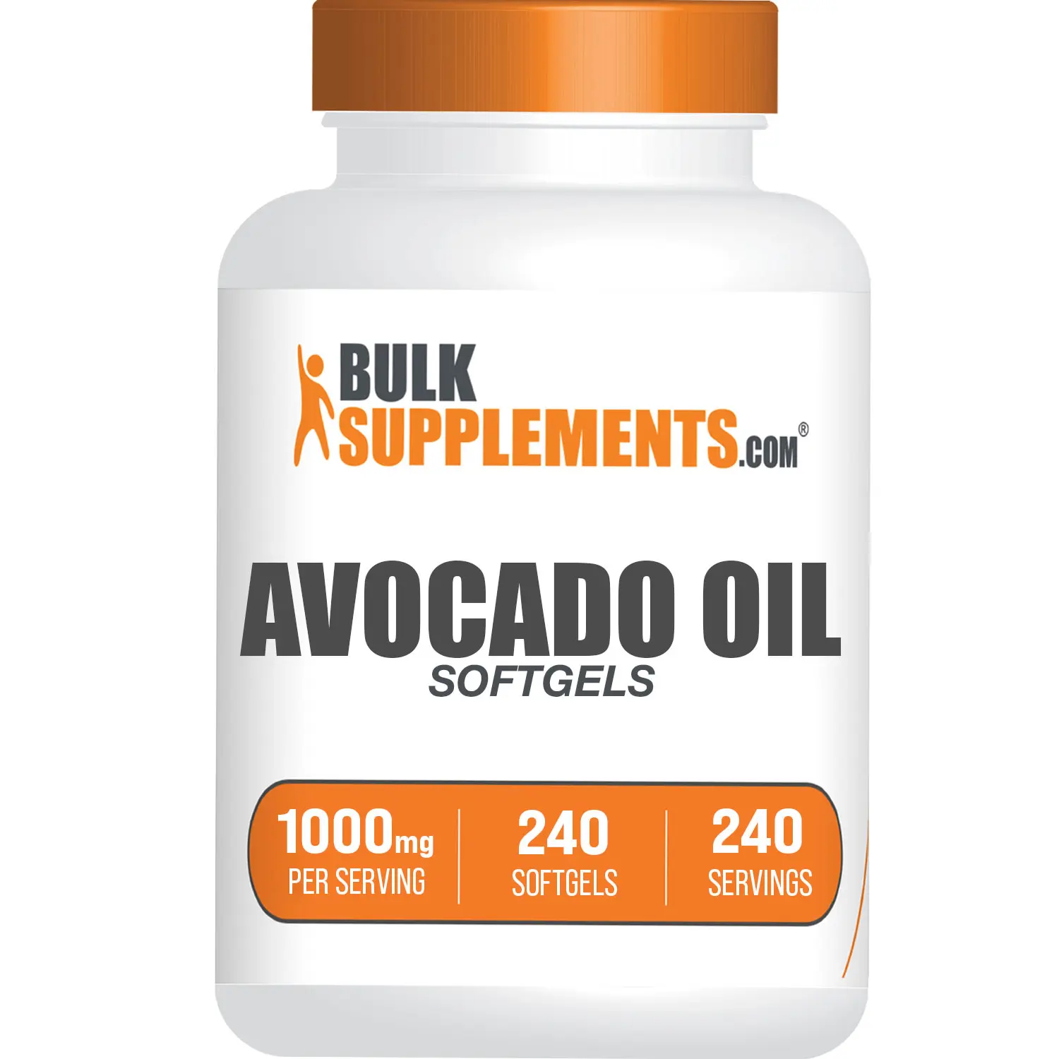BulkSupplements Avocado Oil Softgels - Edible - Natural Oils - Avocado Softgel - Skincare - 240 Softgels - 1000mg per Serving