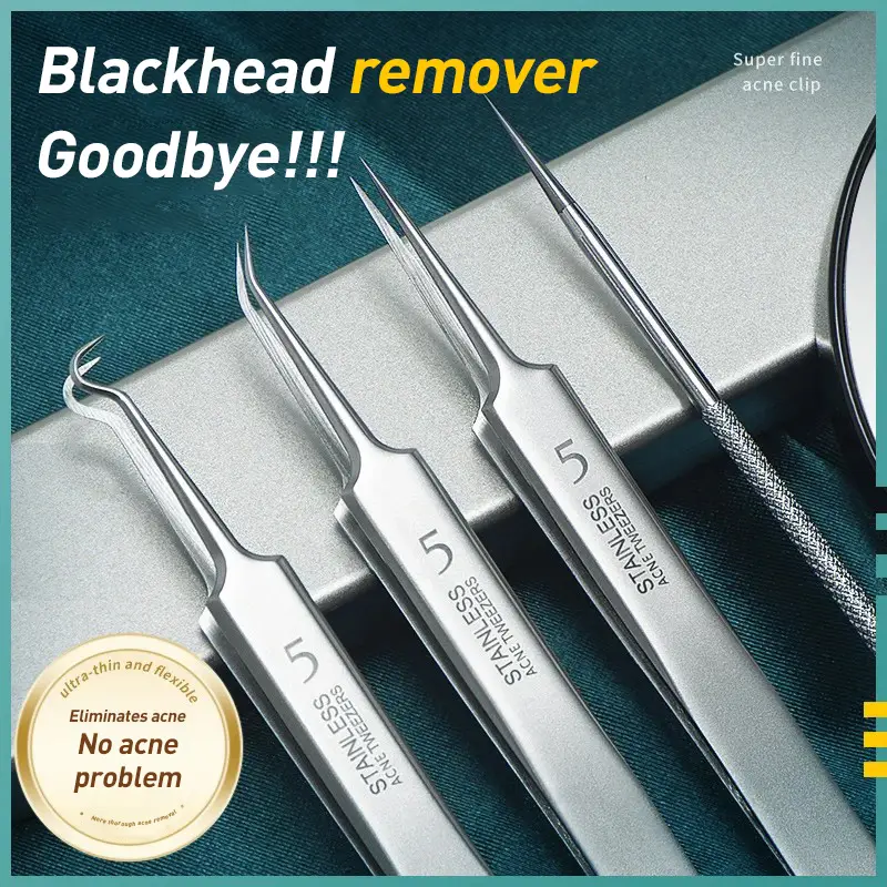 Blackhead Remover Tools, 15 PCS Pimple Popper Tool Kit, Acne Blackhead Tools for Blemish, 410 Premium Professional Stainless Acne Pimple Extractor Too
