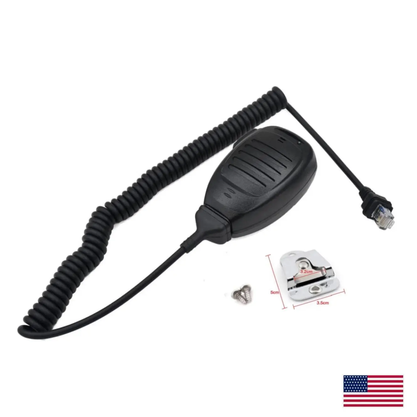 KMC-35 8 Pin Speaker Mic for Kenwood Mobile Radio, RJ45 Connector, Slim-Line Handheld Microphone, Compatible with NX-700 NX-800 TK-730 TK-760 + Mic Hangup Clip