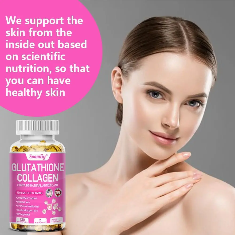 Soomiig Glutathione Collagen Health Supplement - Supports Smooth Hair and Healthy Skin -120 Capsules - TikTok Shop Soomiig Glutathione Collagen Health Supplement - Supports Smooth Hair and Healthy Skin -120 Capsules - TikTok Shop