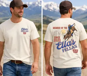 Ella's Fellas Club Shirt, Vintage Western Concert Graphic Tee, Ella Fella Club Cowboy Tee 2026 Western Whiskey Graphic Shirt Rodeo Music Fan