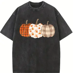 Comfort Colors® Pumpkin Shirt, Boho Fall Pumpkin T-Shirt, Cute Autumn Shirt, Fall Harvest Shirt, Pumpkin Patch Shirt, Patchwork Pumpkin Tee