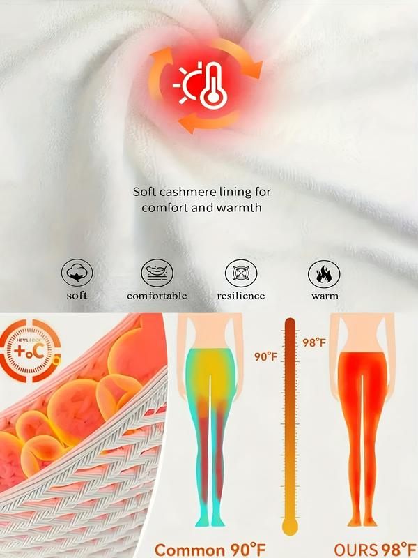 High Waist Women’s Winter Warm Thick Leggings - Full Length Solid Black/Dark Blue/Navy/Grey/Charcoal - High Waist Stretch Workout Pants  Gym Yoga Pants - Machine Washable Thermal Leggings  Soft high-elastic woman fleece-lined high-waisted