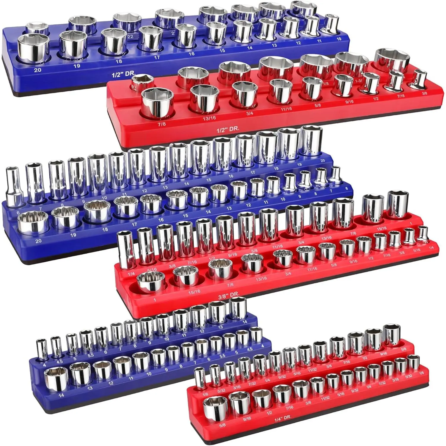 6 Pieces-1/4", 3/8", & 1/2" DR, SAE & Metric