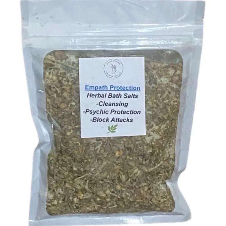 Empath Protection Bath Salts - Herbal Cleansing Salts for Skin Repair, Shielding & Psychic Protection in Clear Packaging Body Care