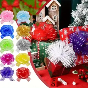 22PCS Wedding Gift Wrapping Baskets Large Organza Pull Bows with Ribbon,6 inch,Mixed Color Wedding Gift Baskets cute supplies