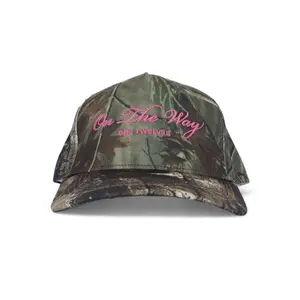 One Twelves Hot Pink Camo Trucker Hat with Snapback Closure Sports Cap Unisex One Size Fits All Embroidered Logo