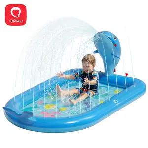 QPAU Unique Gifts for One Year Old,Blue Whale Toy Splash Pad for Toddlers,Inflatable Pool for Birthday Girl＆Boy Gifts 1 Year Old Girl＆Boy Gifts