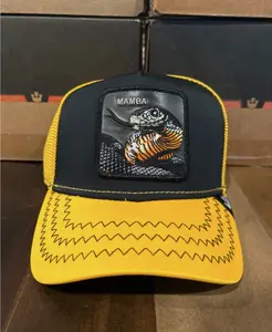 Goorin Bros (2023) “Black Mamba” Trucker Hat Snake Patch Black Yellow Friday Drop Rare