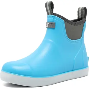 Women's Deck Boots, Rubber Rain Boots Chelsea Ankle Booties with Anti-Slip Sole Waterproof Fishing Shoes for Outdoor Work Garden Camping