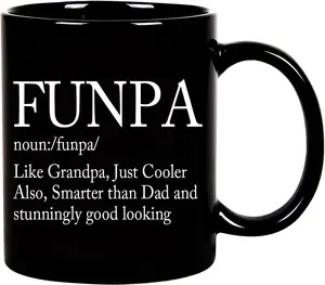 Cool Grandfather Gifts,Funpa Definition Ceramic Coffee Mug Gift for New Grandpa Papa Grandfather Father's Day Birthday Christmas from Grandchildren 11OZ