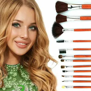 Professional 12-Piece Makeup Brush Kit – Soft Cosmetic Brushes with Leopard Travel Pouch