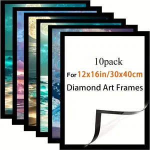 10-Pack Art Magnetic Photo Frames Wooden Frame Retro Ins Style Wall Decoration Set for Living Room & Bedroom High-Quality Wooden Border Strong Magnetic Adsorption Transparent Panel 12x16in/30x40cm