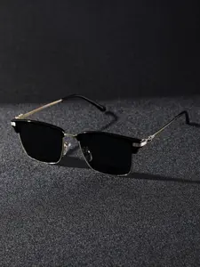 Men's Vintage Square Frame Sunglasses, Trendy Casual Sunglasses for Everyday Use, Fashion Accessories for Outdoor Activities, High Quality Sunglasses