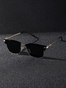 Men's Vintage Square Frame Sunglasses, Trendy Casual Sunglasses for Everyday Use, Fashion Sunglasses Men Style Accessories for Outdoor Activities