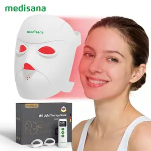 Medisana Red Light Therapy for Face,  3D Facial Fit Red Light Therapy Mask with 3 Modes, 850NM Infrared, Red & Blue Light Therapy for face, 5200mAh Rechargeable, 336 LED Beads for Anti-Aging, Skin Care Gift 2 Year Warranty Beauty Machine White