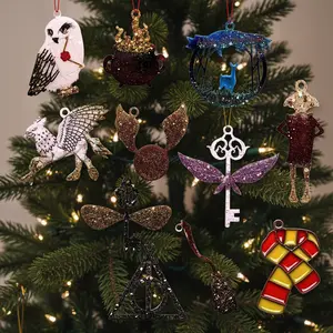 Wizard's Charm Set Handmade Resin Ornaments Featuring Owl Key & Broomstick Designs for Collectors Unique Resin Art 11-Piece Epoxy Resin Glossy Fade-Resistant Lightweight Magical Bolt Decor Decoration