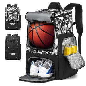 Sports Training Equipment Basketball Backpack with Separate Ball Holder & Shoes Compartment Ideal for Gym Sessions Basketball Soccer