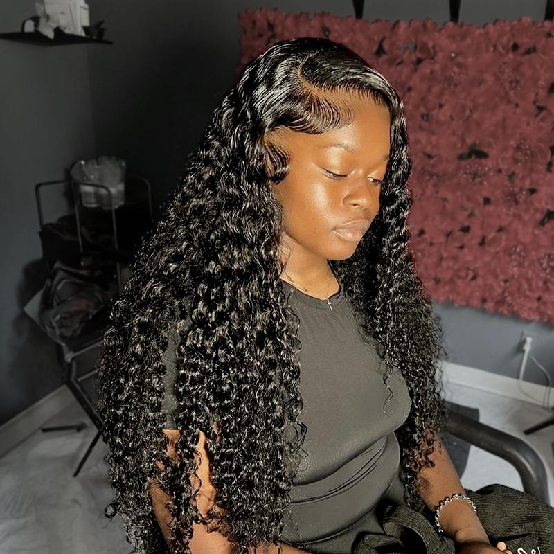 Frodio Water Wave Glueless 13x4 Frontal Lace Fluffy Curly Wi - TikTok Shop