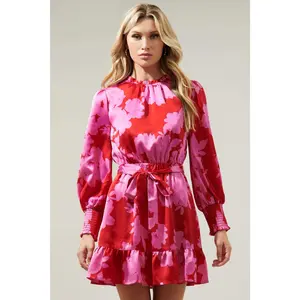 Burning Love Sevilla Satin Ruffle Dress