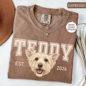 Comfort Colors Custom Pet Photo Shirt, Personalized Pet Name Tee, Custom Dog Cat Shirt, Dog Mom Shirt, Pet Lover Gift, Custom Animal Graphic Tee, Dog Cat Lover Tee, Unisex Graphic Tee for Women & Men