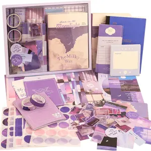 Scrapbooking Supplies Kit, Vintage Aesthetic Scrapbook Kit for Bullet Junk Journal, Stationery, A6 Grid Notebook, DIY Journaling Supplies, Birthday Craft Gift for Teen Girl  Women