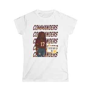 Commanders Women's Softstyle Tee - Fun Casual Shirt for Game Days, Fan Apparel, Perfect Gift for Sports Lovers, Comfortable & Stylish Fabric Top, Breathable Knit, Semi-Fitted Design, Ideal for Everyday Wear