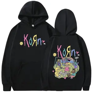 [Sale Up To 40%] 2 Side Korn Cartoon Rock Band Music Album Hoodie Men'S Women'S Vintage Metal Gothic Sweatshirt Streetwear Long Sleeve Hoodies