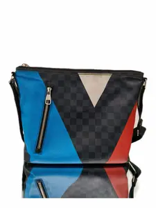 Pre-owned Canvas Shoulder Bags Louis Vuitton Damier Cobalt Mick PM America's Cup