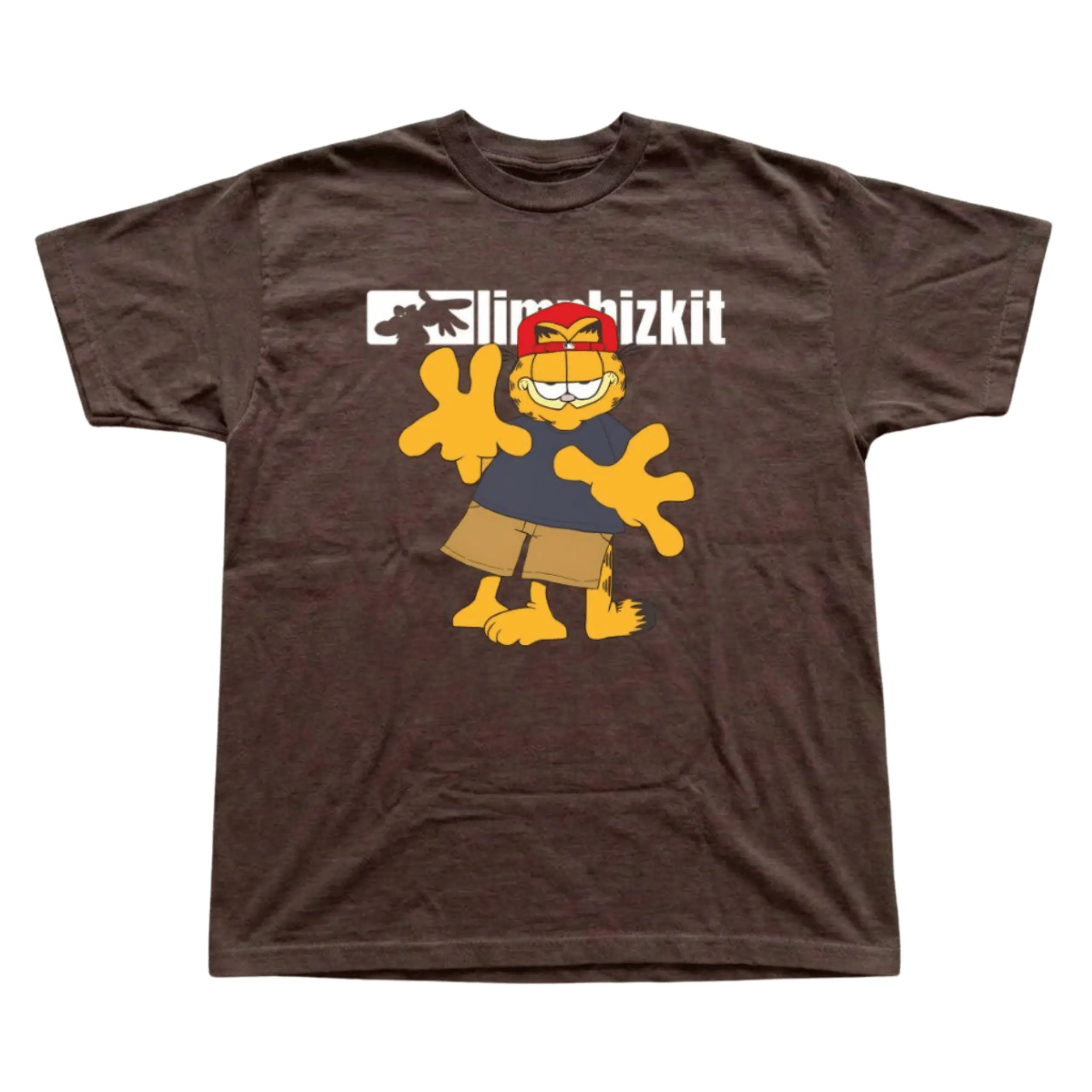 Gildan Men's and Women's T-Shirt, Vintage Cool Garfield Graphic Tee, Bold Parody Cartoon Tee, Gothic Grunge Y2K Emo Scene Amity Affliction Style Clothes Menswear Womenswear Streetwear