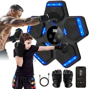 2025 Music Boxing Machine for Adults and Kids, Smart Bluetooth Boxing Machine with Boxing Gloves Wall Mounted, Music Boxing Target Workout Punching Equipment for Home(Upgrade) Electronic Focus Agility Training Equipment with Glove, Exercise Equipment