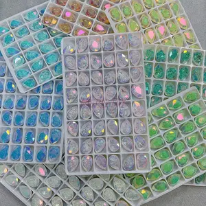 Tear Drop Icy K9 Crystal Foiled Pointed Back Nail Art Charms DIY Decoration Jewelry Making Sparkling Cloth Accessories