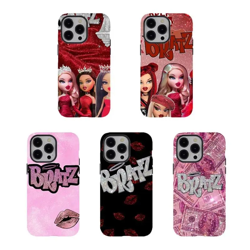 Bratz Y2K Red Pink Phone Case, Shockproof Cover, 2000s Princess Baddie Style, Compatible with iPhone 11-17 Pro Max/Plus and Samsung Galaxy S23-25