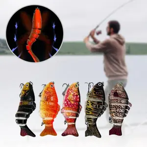 5 pieces/set of bait set with box, multi-sectionconnection hard bait wiggler swimming baitwiggling bait swimming, men's fishing giftartifact, three-pronged hook small fish bait.hand-painted process