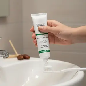 Eurofresh Whitening Miswak & Date Fruit Toothpaste Cool Mint for Deep Clean Antioxidant Effect Fresh Breath Oral Health